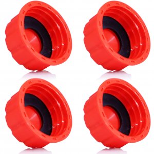 Niwicka 5 Gallon Gas Can Cap Replacement, Coarse Thread Gas Cap for Gasoline, Portable Gas Tank Lid for 5+ Gallon Plastic and Metal Gas Cans, Includes Spout Replacement Old Style(Pack of 4)