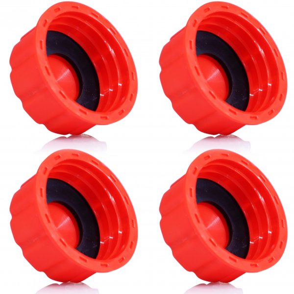 Niwicka 5 Gallon Gas Can Cap Replacement, Coarse Thread Gas Cap for Gasoline, Portable Gas Tank Lid for 5+ Gallon Plastic and Metal Gas Cans, Includes Spout Replacement Old Style(Pack of 4)