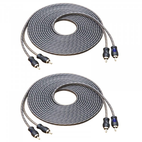 RECOIL RCI217-2 99.99% Oxygen Free Copper 17ft 2-Channel RCA Audio Cable Twisted Pair with Noise Reduction 2 Pack