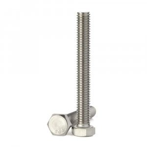 Mellewell 1/4-20 x 4 Hex Head Screw Bolt, Fully Threaded, Stainless Steel 18-8, Plain Finish, Quantity 10