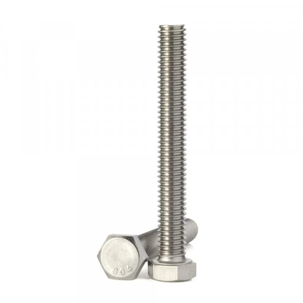 Mellewell 1/4-20 x 4 Hex Head Screw Bolt, Fully Threaded, Stainless Steel 18-8, Plain Finish, Quantity 10