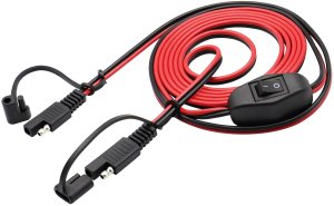AAOTOKK SAE Extension Cable 16 AWG Wire Harness 12V-24V DC SAE to SAE Cable with Switch Quick Connect/Disconnect Snap Action Cable for Motorcycle Cars,Camp Trailer Solar Panels(2.4m/7.8ft-Switch)
