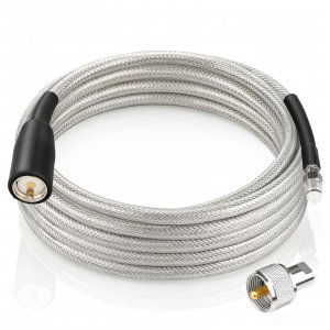 CB Coax Cable 10ft, CB Radio Antenna Cable RG8X Coaxial Cable with with Waterproof Boot, PL-259 Male to FME Female/ PL259 Male Connector, Low Loss for HAM Radio, VHF Radio, Marine Antenna, SWR Meter