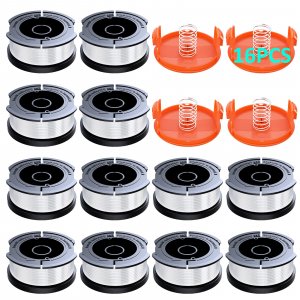 YWTESCH 16 Pack Weed Eater String Compatible with Black+Decker, 360ft 0.065" AF-100 Replacement Spool, Autofeed String Trimmer Line Fit for Black+Decker Weed Wacker(12 Spools,4 Spool Caps,4 Springs)