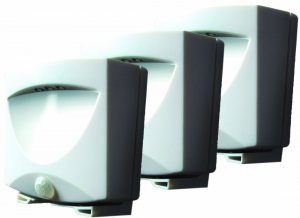 Maxsa 43341 White Battery Powered Motion Activated LED Outdoor Night Light 3Pack