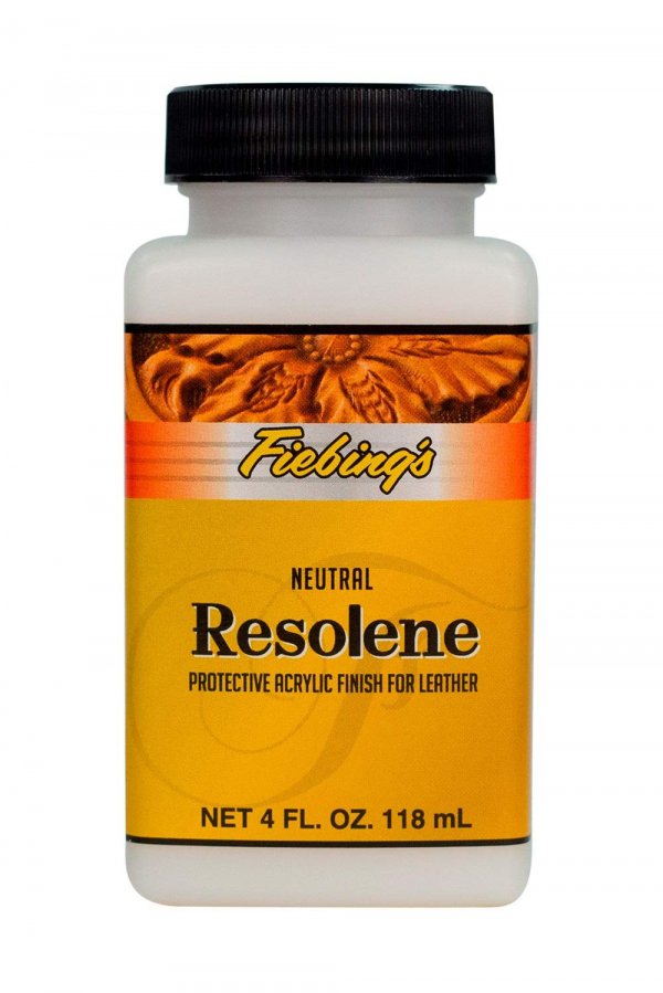 Fiebing's Acrylic Resolene (4 oz) - Protective Acrylic Leather Finisher - Glossy Finish Top Coat for Dyed & Polished Leathercraft - Flexible, Durable, Water Resistant for Boots, Couch, Purse (Neutral)