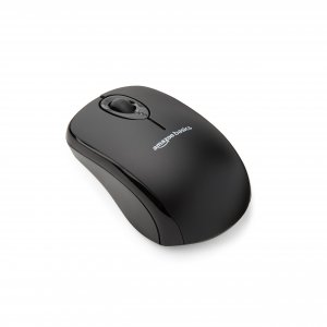 Amazon Basics 2.4 GHz Wireless Optical Computer Mouse with USB Nano Receiver, Portable, No Wires, Smooth Tracking, Multi-Device Compatibility, Black