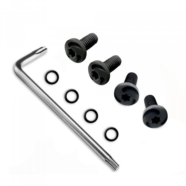 Guuun CZ Grip Screws, 4 O Rings, T10 Torx Key, 2 Stainless Steel Screws - Black