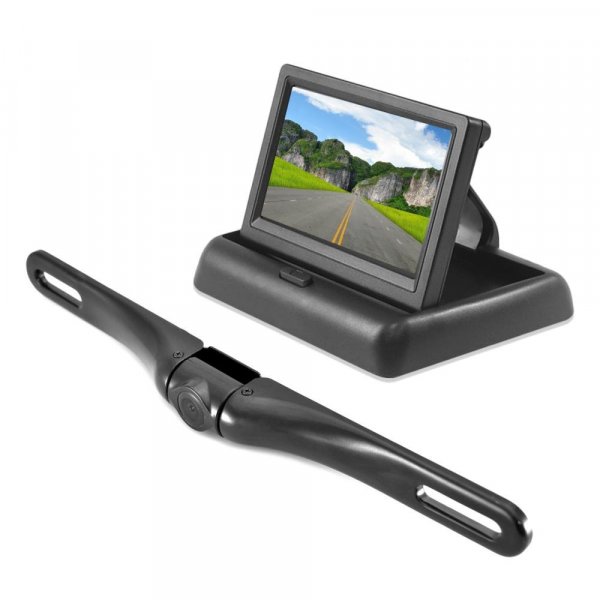 Pyle PLCM4500 Rearview Back Up Car Camera w/ 4.3" Pop Up Monitor