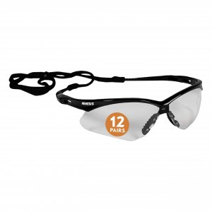 KleenGuard™ V30 Nemesis™ Safety Glasses (25676), Clear Lenses, Black Frame, Unisex Eyewear for Men and Women (12 Pairs/Case)