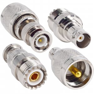 BNC to UHF Adapter Kit,4 Types (PL-259/SO-239) RF Coax BNC to PL259 Adapter