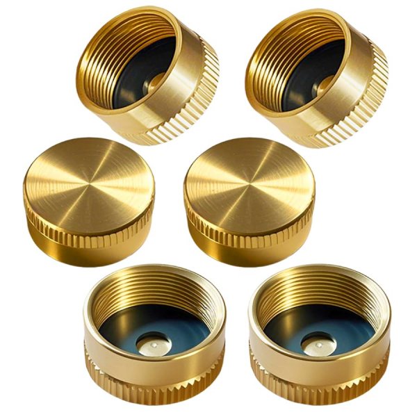 6Pcs Solid Brass Propane Tank Cap, for Refillable Propane Cylinder 1LB