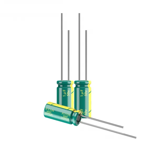 JCCON 10-Pack 50V 1uF Premium Quality Low ESR Electrolytic Capacitors 5x11mm (0.2x0.43in), 50Volt 1MFD High-Frequency Caps with Superior Performance