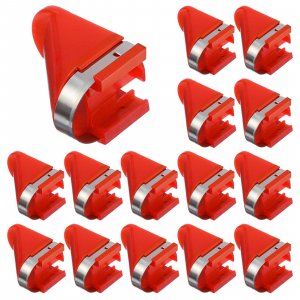 15 PCS Stainless Steel Replacement Blades, Electric Potato Cutter Accessory for Electric Rotating Potato Peeler Automatic Fruit Peeler Electrics Peeling Tool (Red)