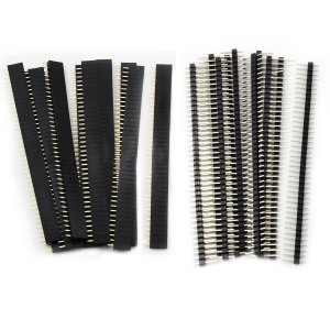 OCR 20PCS Pin Header, 2.54mm 40Pin Male and Female Header Pins Breakaway PCB Board Connector Single Row Pin Headers Strip for Arduino Shield