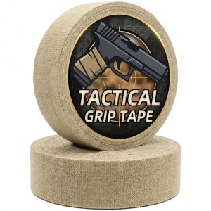 Magsaddle 2 Rolls Gun Grip Tape, Non-Reflective, No Residue Goon Grip Tactical Tape for Pistol, Handgun, Rifle, Sports, Tool, Pull Up Bars, Handles, Bats, Rackets, Gym Equipment, Handrails (FDE)