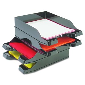 Deflecto 63904 Docutray® Multidirectional Stacking Trays, 2 pk