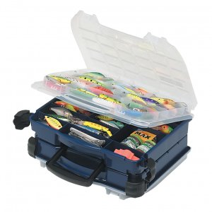 Plano 395210 LockJaw Double Tackle Box,  Blue/Clear