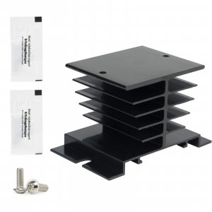 CGELE 1PCS Aluminum Heat Sink SSR Black Radiator Dissipation for Single Phase Solid State Relay 10A,25A,40A…