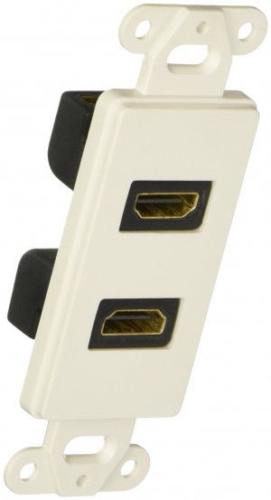 Datacomm Electronics 20-4502-WH Wall Plate Insert with Dual HDMI Connectors