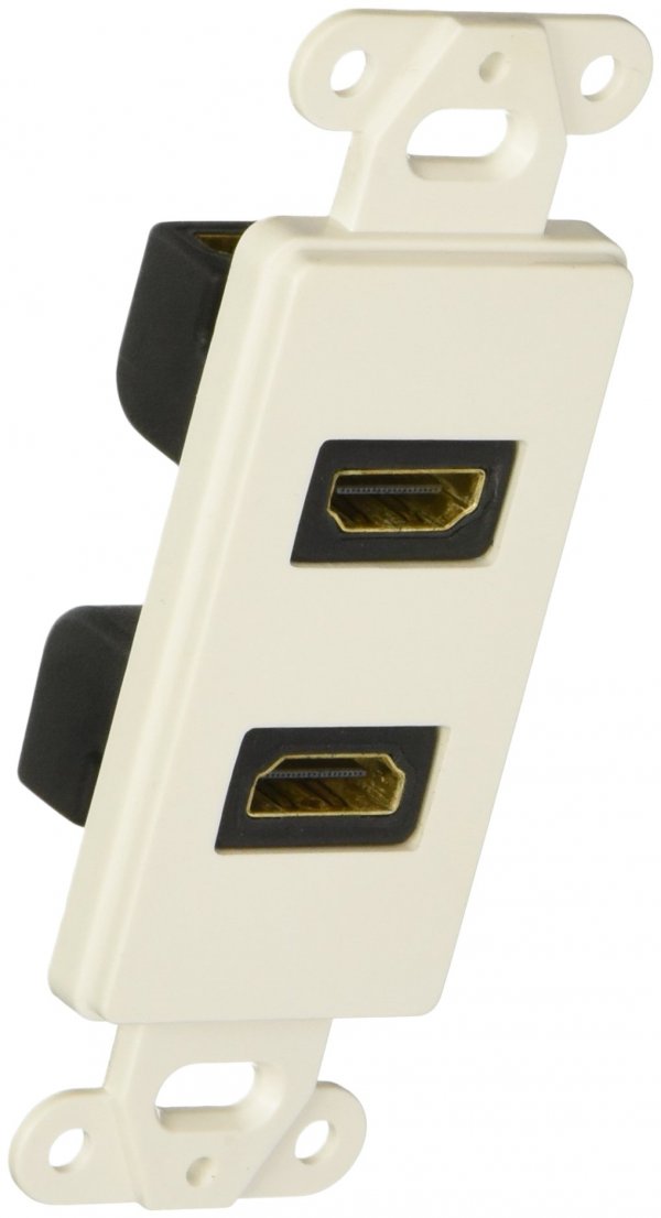 Datacomm Electronics 20-4502-WH Wall Plate Insert with Dual HDMI Connectors