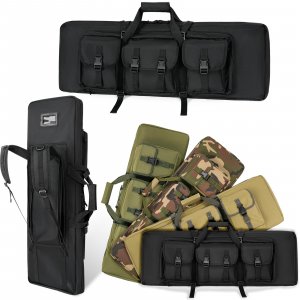 DULCE DOM 36 inch Double Rifle Case Soft Gun Bag for Rifles Pistols Storage & Transportation, All Around Shooting Range Tactical Backpack, Valentine Gifts for Men Boyfriend Husband
