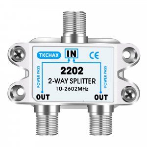 TKCHAX 2 Way Coaxial Cable Splitter,Support 10-2602MHz,RG6 RG59 Compatible,Work with MoCA2.5 and MoCA3.0,CATV, Satellite TV,Antenna,HDTV and Internet