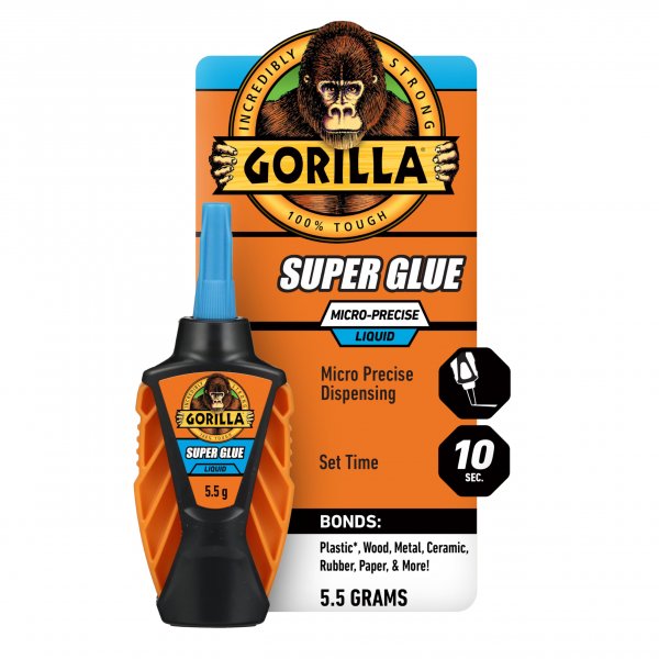 Gorilla Micro Precise Super Glue, Clear, 5.5 g, All Purpose