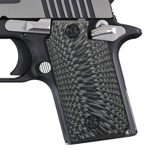 Cool Hand G10 Grips for Sig Sauer P238, Without Ambi Safety Cut, Sunburst Texture, Grey/Black
