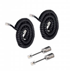 Uvital 2 Pack Telephone Handset Cords with Detanglers, Black Phone Cords