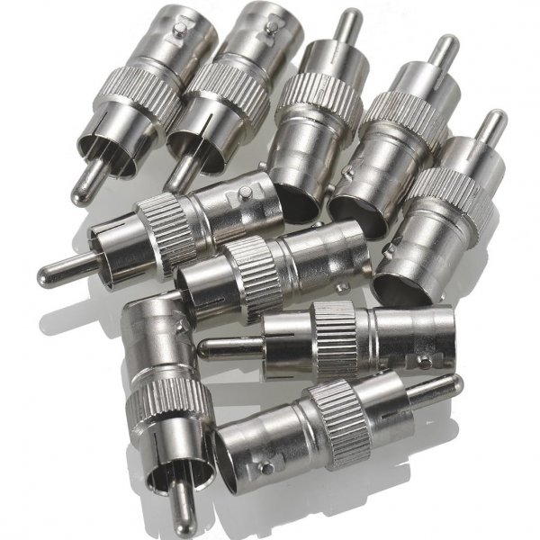 Warmstor 10 Pack BNC Female Jack to RCA Male Plug Adapter Converter Straight Connector for CCTV Security Camera
