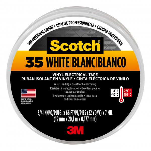 ELEC TAPE 3/4 inchX66' WHT (A)