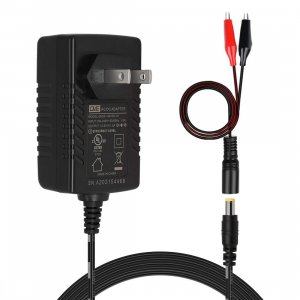 TalentCell AC/DC 12V LiFePO4 Battery Charger, 14.4 14.6V/1.5A Output with Dual Alligator Clips Connector for 4S 12/12.8V Rechargeable Lithium Iron Phosphate Battery Pack