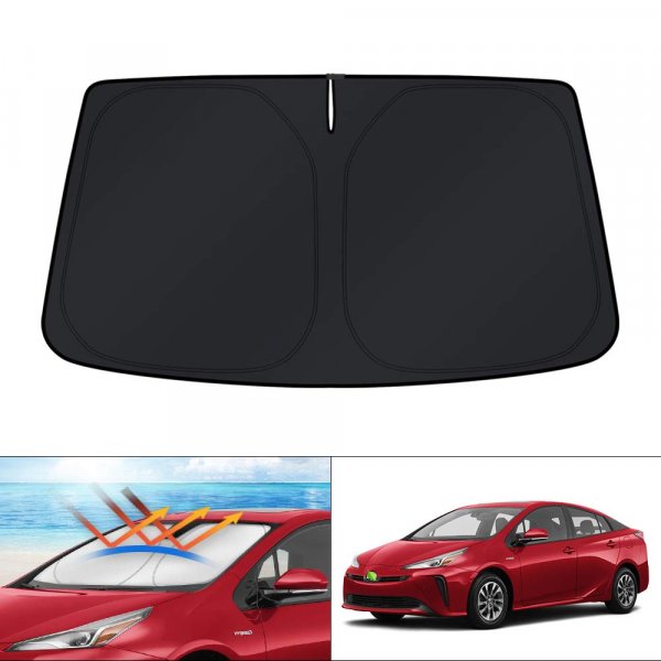 KUST Windshield Sun Shade for 2016-2020 2021 2022 Toyota Prius Hatchback (NOT for Prius C or Prius V) Custom Fit Window Accessories Shade Foldable Sun Visor Protector Block UV Rays