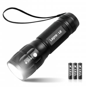 Lepro LED White Light Flashlight, High Lumens Waterproof Adjustable Focus