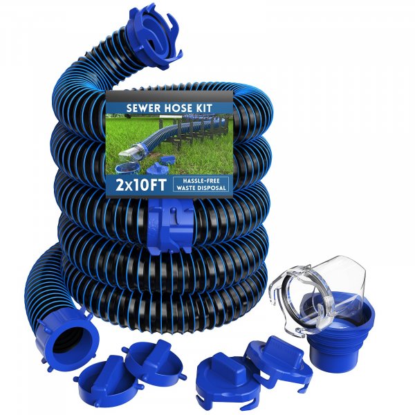 DUMPMAN RV Sewer Hose Kit, 2 * 10 Ft Sewage Hose