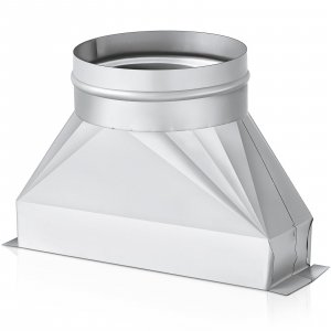 Tandefio 5" Dia Rectangular to Round Duct Transition 3-1/4" x 10" to 5" Galvanized Transition to Round HVAC Duct Adapter Microwave Vent Kit for Range Hood, Exhaust Vent