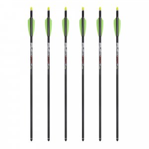 TenPoint Pro Elite 400 Carbon Crossbow Arrows - 20", Pack of 6 - with Alpha-Nock HP & HP Aluminum Bushing