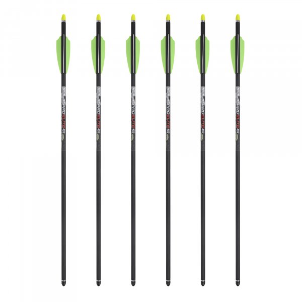 TenPoint Pro Elite 400 Carbon Crossbow Arrows - 20", Pack of 6 - with Alpha-Nock HP & HP Aluminum Bushing