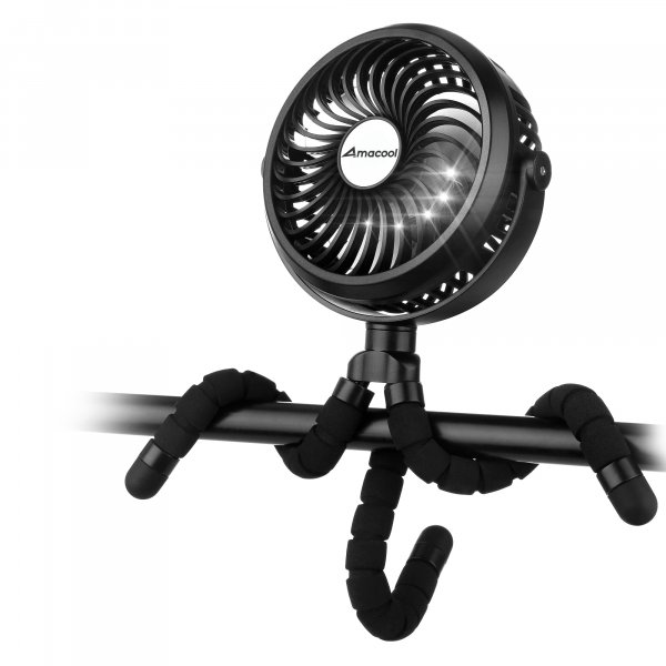 AMACOOL Battery Operated Stroller Fan, Portable Clip On Fan Rechargeable