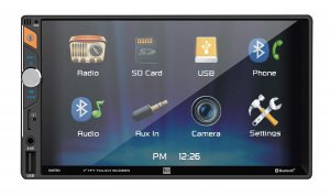DM720 Dual 7" Lcd Mechless Double Din Bt Usb/Micro Sd Backup Cam Input