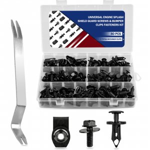Xislet 80PCS Universal Engine Splash Shield Guard Screws & Bumper Clips Fasteners Kit - Car Under Cover Fender Liner Retainer Push Pins Rivets Bolts for Honda Ford Toyota and Most Vehicles
