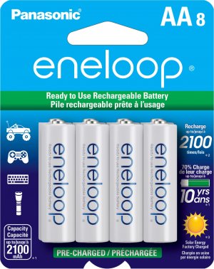 Panasonic BK-3MCCA8BA eneloop Rechargeable Batteries (AA; 8 pk)