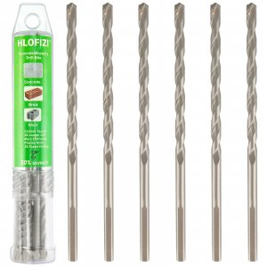 HLOFIZI 3/16" x 8" Masonry Drill Bits (6 Pack) Concrete Hammer Drill Bits Carbide Tipped, for Cement, Brick, Stone, 3-Flat Shank