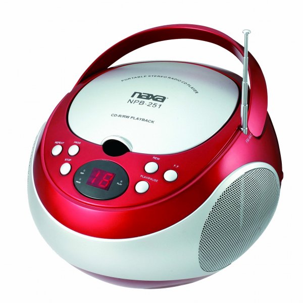 Naxa NPB251RD Portable CD Player with AM/FM Red(NPB251RE)