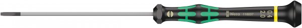 Wera 05118007001 Kraftform Micro 2035 Slotted Electronics Precision Screwdriver, 2mm Head, 100mm Blade Length, Black