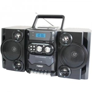 Naxa NPB-428 Mini Hi-Fi System - Black - CD Player, Cassette Recorder FM, AM