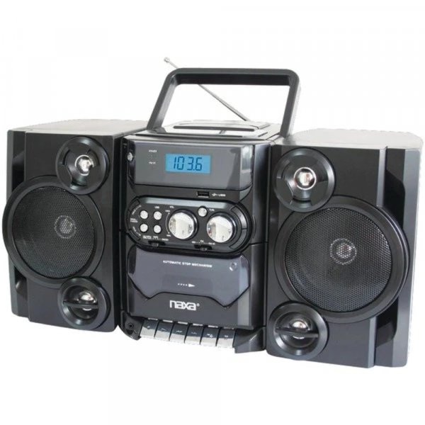 Naxa NPB-428 Mini Hi-Fi System - Black - CD Player, Cassette Recorder FM, AM