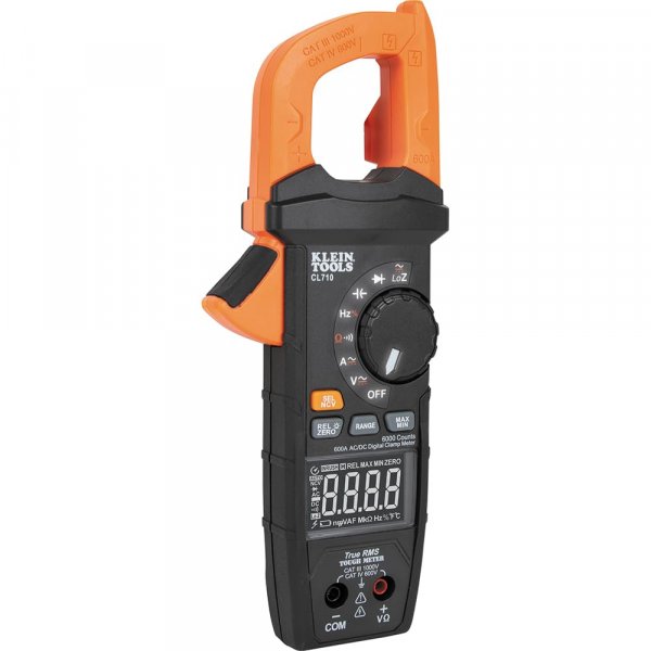 Klein Tools CL710 Digital Clamp Meter, Auto Ranging TRMS, AC/DC Volt/Current, LoZ, Continuity, Frequency, Capacitance, NCVT, More 1000V