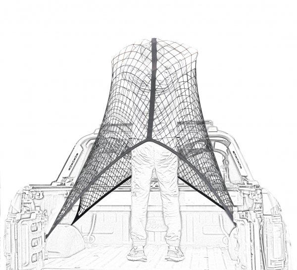 Highly Elastic Cargo Net, Simple Truck Bed Cargo Mesh Organizer, Suitable for 5ft - 6ft Standard Bed Trucks, 4'x4' Stretches to 7'x7' (Single Layer)